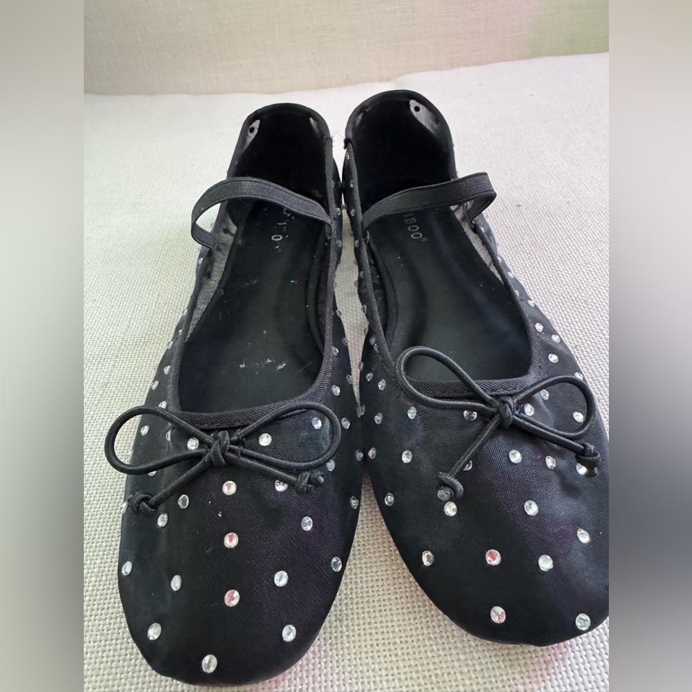 Black Studded Ballet  Flats / Never Worn